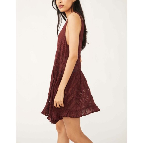 🎉LAST CHANCE🎉 NWT Free People Voile and Lace Trapeze Slip / Coconut Husk - Picture 2 of 6